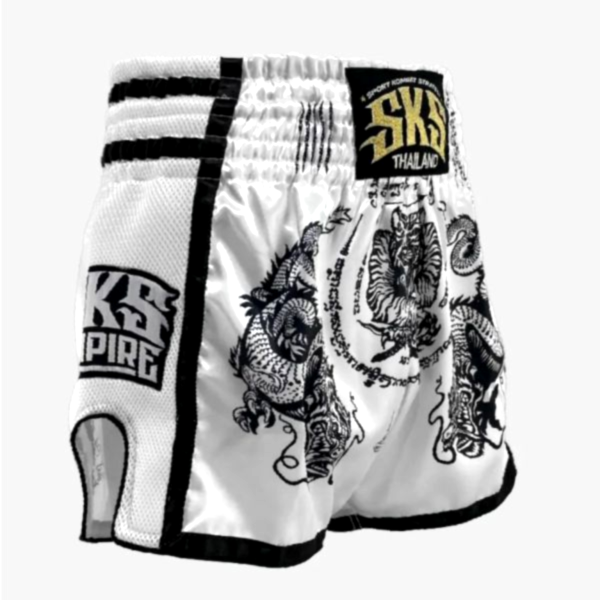 SKS 龍虎之爭 白色 M / L / XL 泰拳褲 運動短褲 SKS,泰拳褲,運動褲,拳擊,踢拳,泰拳,
