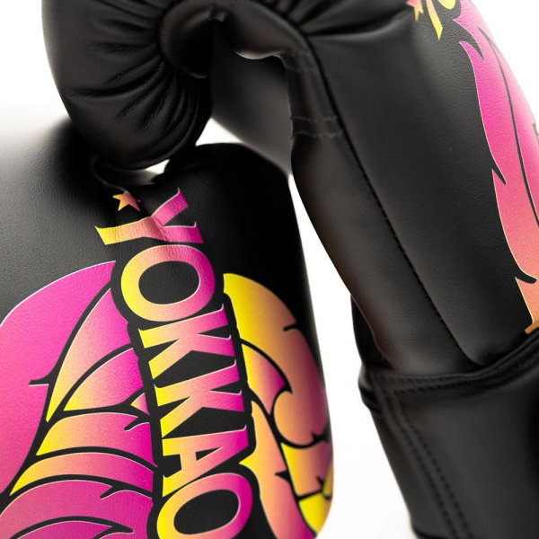 YOKKAO 焰火 12oz 14oz 16oz 黑色 極細纖 拳擊手套 拳套,YOKKAO,拳擊,踢拳,泰拳,拳擊,黑色,fire,black
