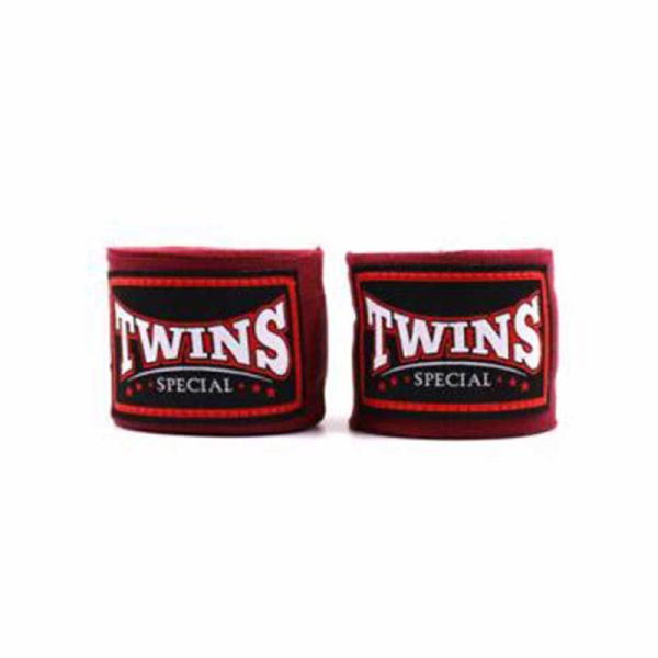 TWINS 手綁帶 酒紅 4.5 米 彈性棉質 綁手 TWINS,手綁帶,棉質,彈性,泰拳,酒紅,拳擊
