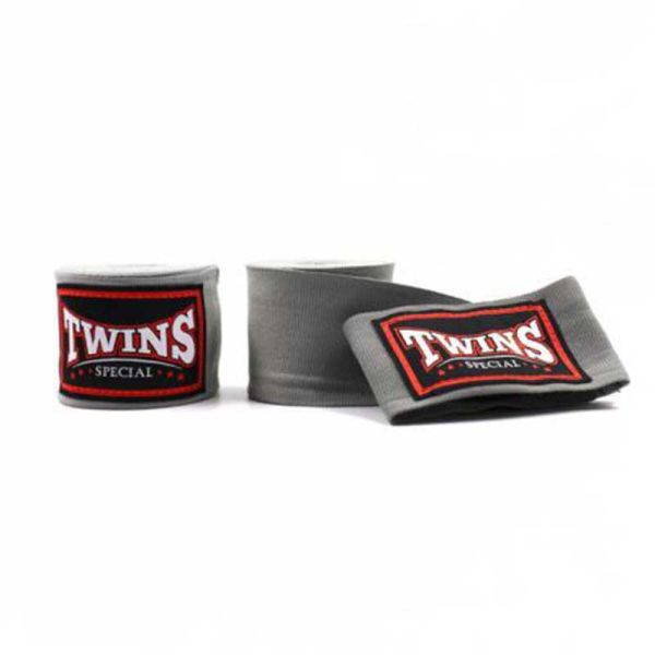 TWINS 手綁帶 灰色 4.5 米 彈性棉質 綁手 TWINS,手綁帶,棉質,彈性,泰拳,灰色,拳擊