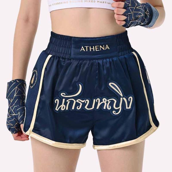 ATHENA 海軍藍 戰士款 M 泰拳褲 格鬥褲 運動短褲 運動短褲,泰拳褲,泰拳,ATHENA,藍色,拳擊