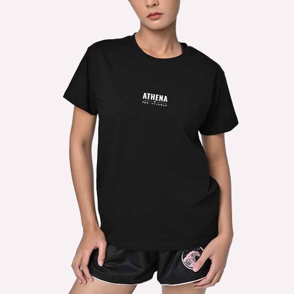 ATHENA 浪潮 休閒上衣 Royko S / M 黑粉 T 卹 上衣,休閒上衣,泰拳,ATHENA,黑色,長版上衣,休閒服飾,