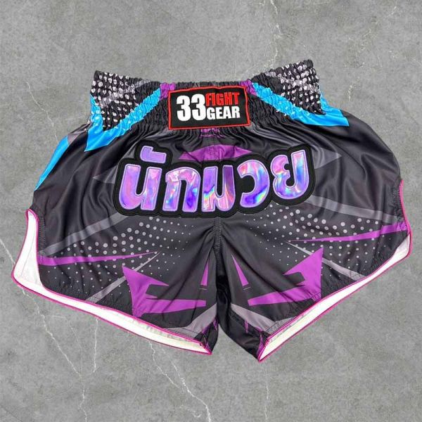 33 FIGHT 炫光紫 S 泰拳褲 33fight,泰拳褲,運動褲,拳擊,踢拳,泰拳,