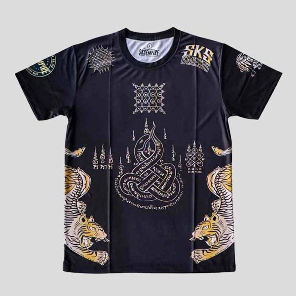 SKS Sakyant 黑色 L / 2XL 黃金猛虎 T恤 排汗運動衣 SKS,上衣,休閒上衣,泰拳,老虎,黑色,休閒服飾,排汗衫