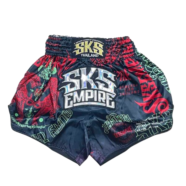 SKS 虎紋炸彈 紅綠款 M 泰拳褲 運動短褲 SKS,泰拳褲,運動褲,拳擊,踢拳,泰拳,