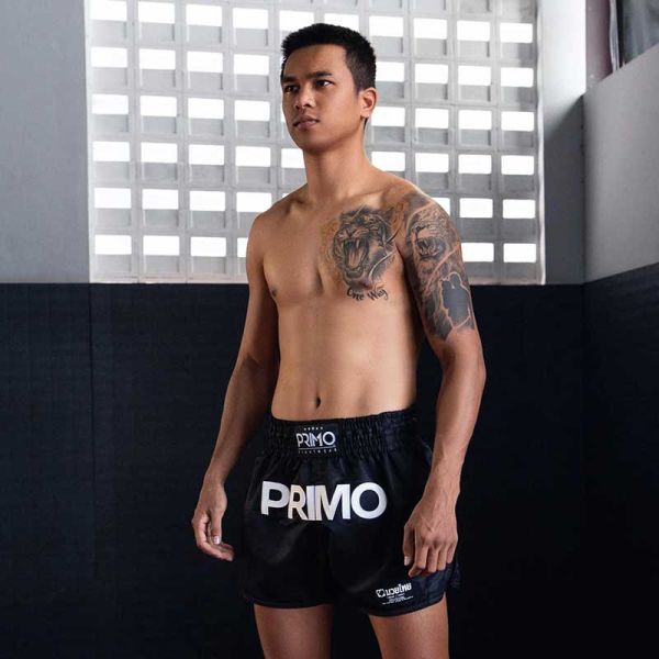 PRIMO 曼巴系列 素色黑 M / L / XL 泰拳褲 運動短褲 運動短褲,泰拳褲,泰拳,PRIMO,黑色,拳擊