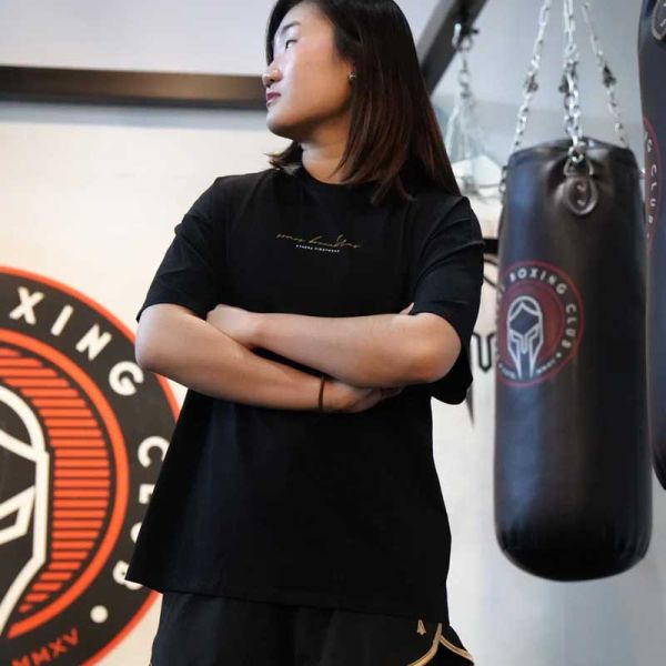 ATHENA 休閒上衣 S / M 黑色 長版 T 卹 拳擊女孩俱樂部 上衣,休閒上衣,泰拳,ATHENA,黑色,長版上衣,休閒服飾,oversized