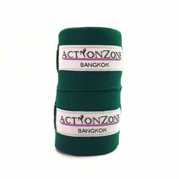 Action Zone 手綁帶 4.5米 深綠 素面 彈性棉質 綁手 格鬥裝備,MMA,泰拳,手綁帶,纏手,綠色