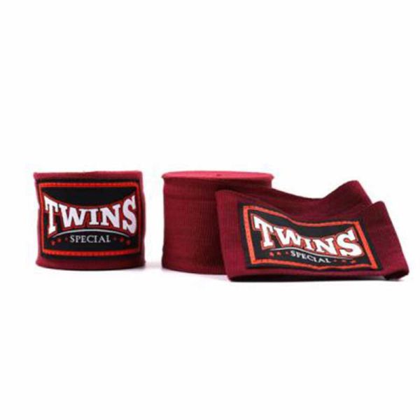TWINS 手綁帶 酒紅 4.5 米 彈性棉質 綁手 TWINS,手綁帶,棉質,彈性,泰拳,酒紅,拳擊