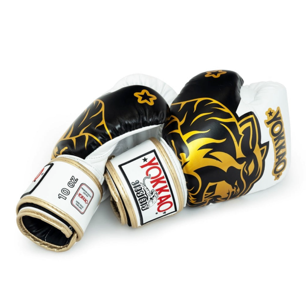 YOKKAO 經典雄獅 12oz 14oz 白色 真皮 拳擊手套 拳套,YOKKAO,拳擊,踢拳,泰拳,拳擊,白色,lion,white