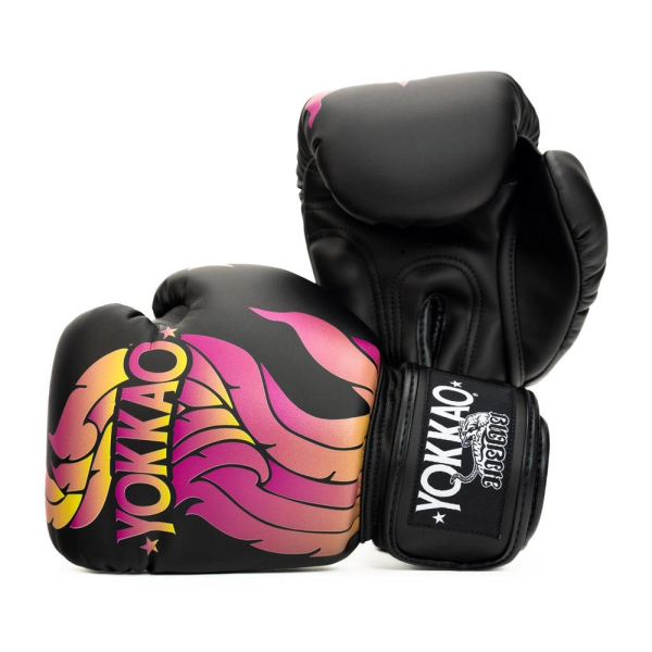 YOKKAO 焰火 12oz 14oz 16oz 黑色 極細纖 拳擊手套 拳套,YOKKAO,拳擊,踢拳,泰拳,拳擊,黑色,fire,black