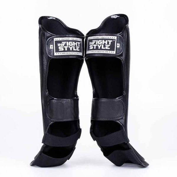 INFIGHT STYLE 經典素色款 S / M / L / XL / 2XL 真皮 黑色 護腳脛 護脛,泰國,拳擊,黑色,MMA,踢拳,black,infight,shinguard,護腳脛