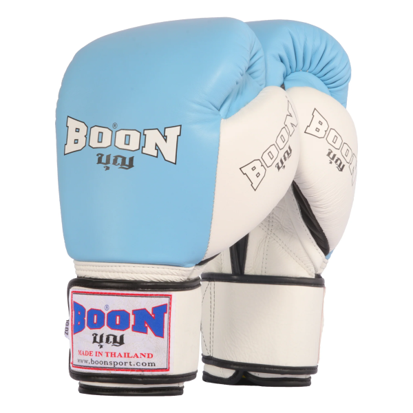 Boon 經典款 水藍撞色 12oz 真皮 拳擊手套 格鬥裝備,拳套,泰拳,BOON,藍色,拳擊,踢拳