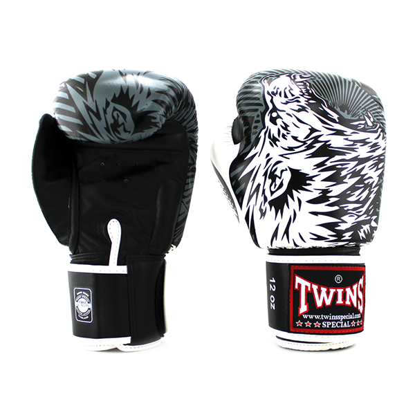 TWINS 狼嚎 灰白款 16oz 真皮 拳擊手套 格鬥裝備,拳套,泰拳,TWINS,灰色,拳擊,踢拳