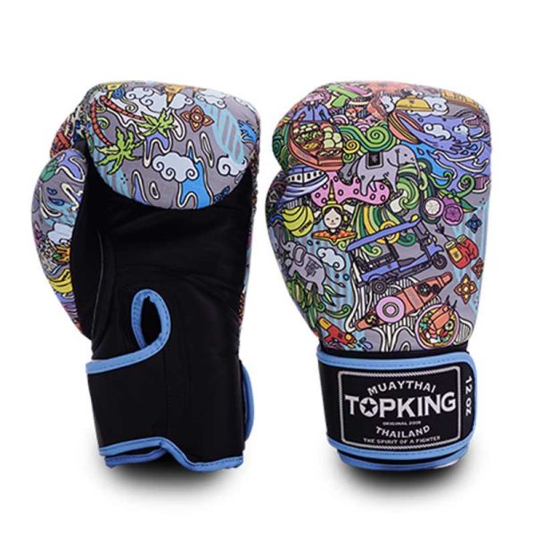 TOP KING TKB 泰國風 黑底款 12oz 真皮 拳擊手套 拳套,TKB,拳擊,踢拳,泰拳,拳擊