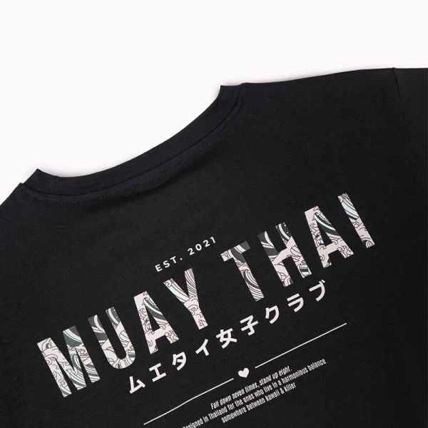 ATHENA 浪潮 休閒上衣 Royko S / M 黑粉 T 卹 上衣,休閒上衣,泰拳,ATHENA,黑色,長版上衣,休閒服飾,