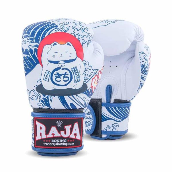 RAJA 泰國 Fancy 10oz 12oz 招財貓 白款 真皮 拳擊手套 拳套,RAJA,拳擊,踢拳,泰拳,拳擊,cat,貓咪,招財