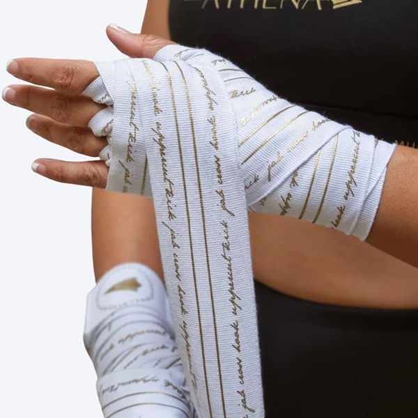 ATHENA 手綁帶 4.5米 白色 附洗滌袋 手綁帶,棉質,彈性,泰拳,ATHENA,白色,拳擊