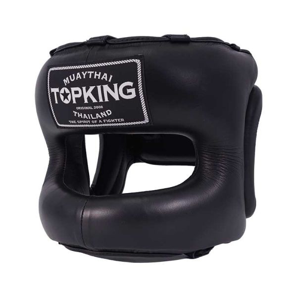 TOP KING 真皮 護頭 M / L / XL 一槓式 黑色 護頭,對練,比賽訓練,頭套,拳擊,頭部保護