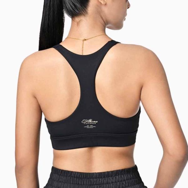 ATHENA 運動內衣 S / M / L / XL 赫拉 V 領扭結 黑色 運動內衣,bra,泰拳,ATHENA,黑色,重訓,有氧