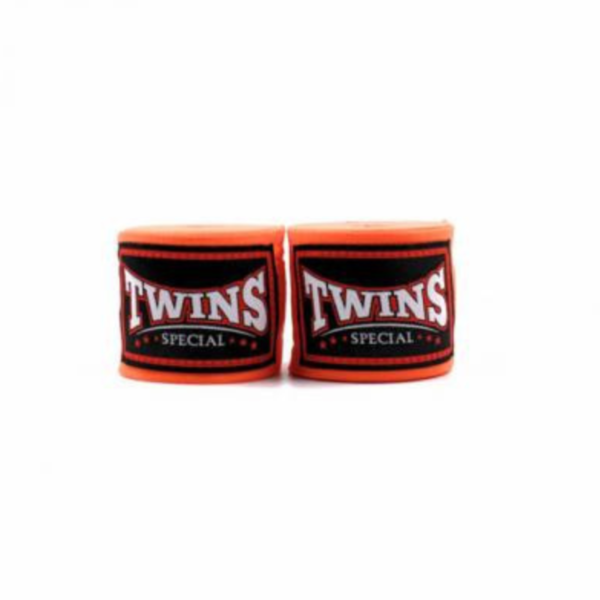 TWINS 手綁帶 橘色 4.5 米 彈性棉質 綁手 TWINS,手綁帶,棉質,彈性,泰拳,橘色,拳擊