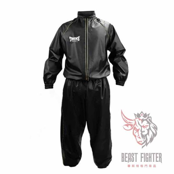 TWINS 高磅數減重衣 M / L / XL 金邊 VSS1 縮口設計 桑拿服 脫水服 減重衣,脫水,降重,桑拿服,拳擊,泰拳,比賽,黑色