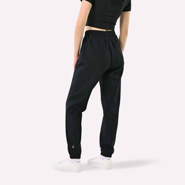 ATHENA 經典素色 運動棉褲 M 黑金 戶外穿搭,休閒褲子,ATHENA,黑色,棉褲,休閒服飾, 運動褲