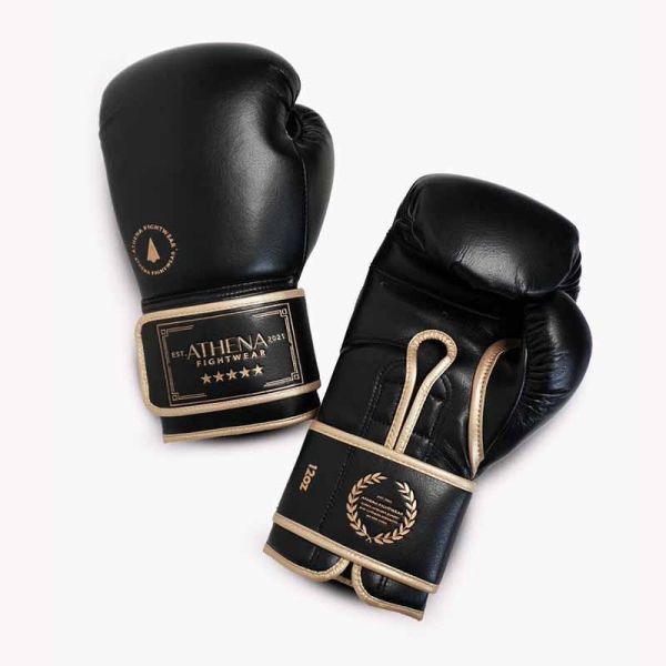 ATHENA 雅典娜 12oz 黑金款 極細纖 拳擊手套 泰拳,踢拳,拳擊,雅典娜,黑色,拳套