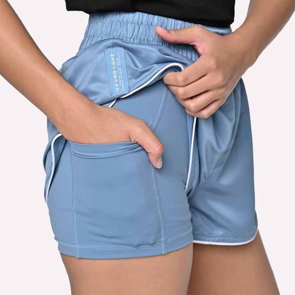 ATHENA 浪潮 Ryoko 灰藍款 S / M / L 泰拳褲 格鬥褲 運動短褲 運動短褲,泰拳褲,泰拳,ATHENA,藍色,拳擊