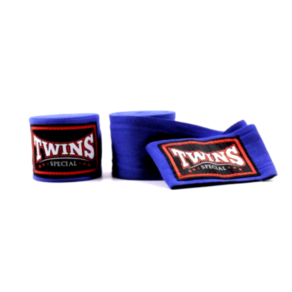 TWINS 手綁帶 藍色 4.5 米 彈性棉質 綁手 TWINS,手綁帶,棉質,彈性,泰拳,藍色,拳擊
