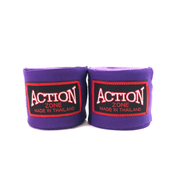 Action Zone 手綁帶 3米 紫色 無彈性 棉質 綁手 格鬥裝備,MMA,泰拳,手綁帶,纏手,紫色