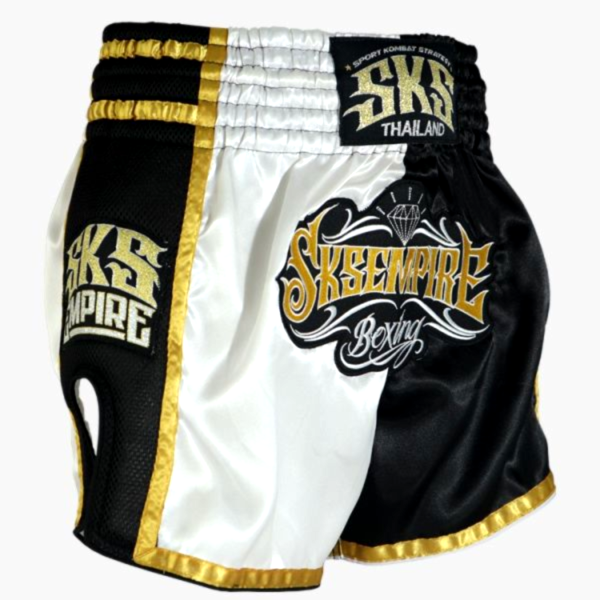 SKS 黑白撞色  M / XL / 2XL 芭達雅 泰拳褲 運動短褲 SKS,泰拳褲,運動褲,拳擊,踢拳,泰拳,