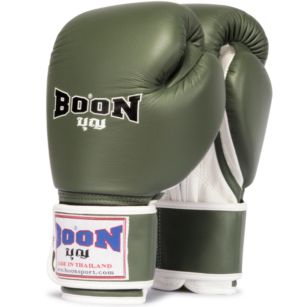 Boon 經典款 14oz 橄欖綠 真皮 拳擊手套 格鬥裝備,拳套,泰拳,BOON,橄欖綠,拳擊,踢拳