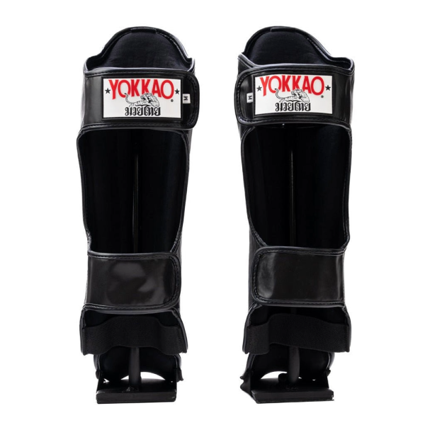 YOKKAO 素色 LOGO S / M / L 黑色 真皮 護腳脛 護腳脛,YOKKAO,護腿,踢拳,泰拳,黑色,Legacy,black