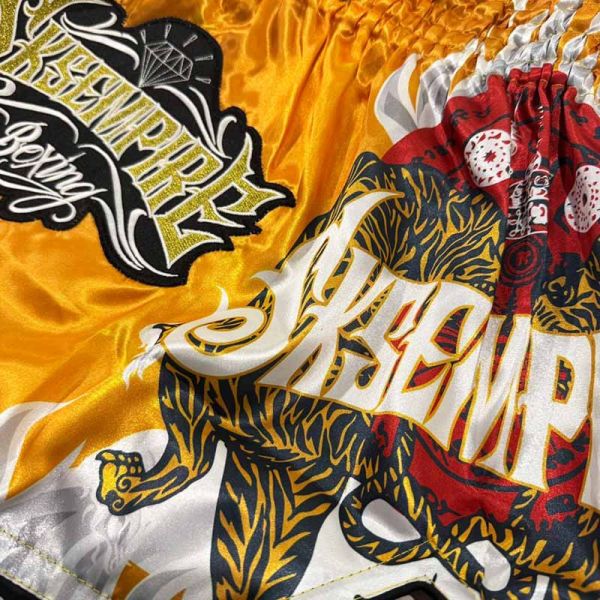 SKS 帝王猛虎 金色 L / XL 泰拳褲 運動短褲 SKS,泰拳褲,運動褲,拳擊,踢拳,泰拳,金色