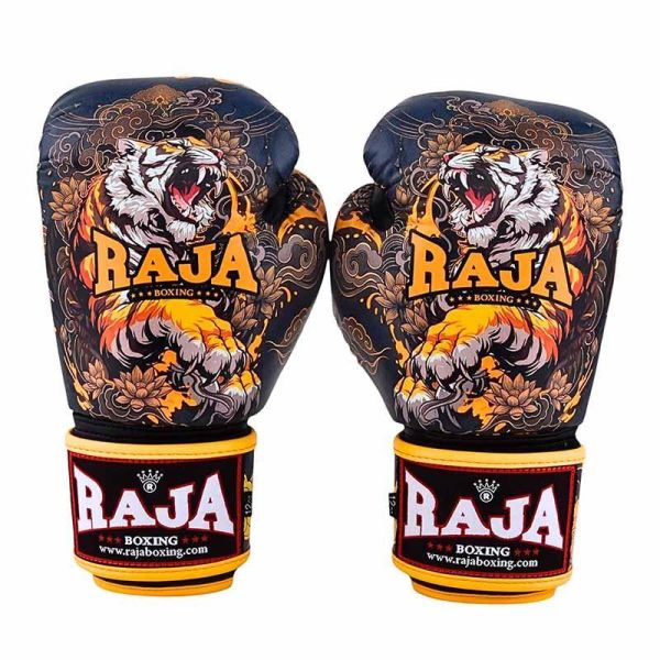 RAJA 泰國 Fancy 黃金虎 12oz 14oz 真皮 拳擊手套 拳套,RAJA,拳擊,踢拳,泰拳,拳擊,黑色,黃色