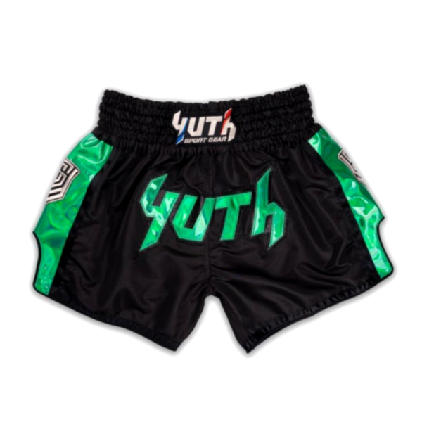 YUTH 芭達雅 XL 黑綠 亮面 泰拳褲 運動短褲 YUTH,泰拳褲,運動褲,拳擊,踢拳,泰拳,