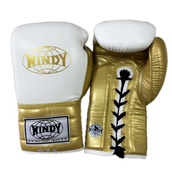 WINDY 白金繫繩款 16oz 真皮 拳套 拳套,泰拳,踢拳,拳擊,白金,白色,WINDY