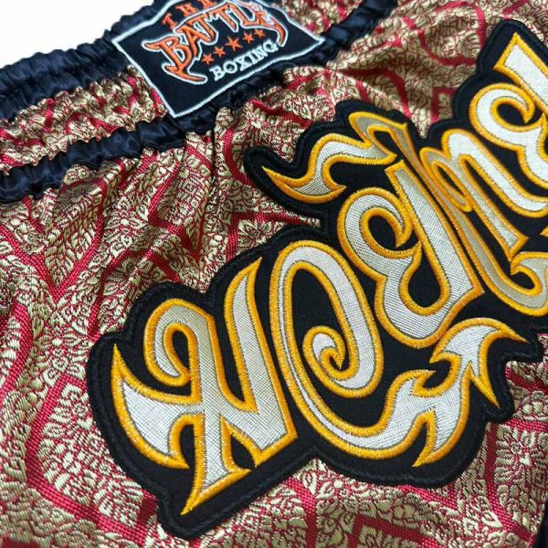 THAI BATTLE 紅金騰龍 M 泰拳褲 BATTLE,泰拳褲,運動褲,拳擊,踢拳,泰拳,黑色