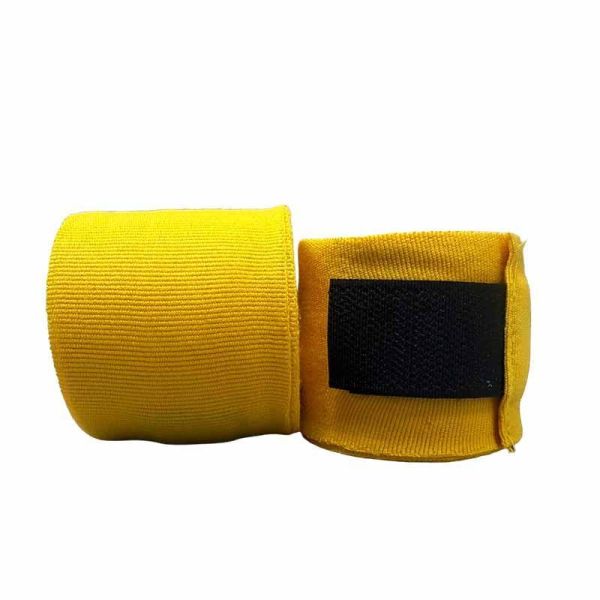 台灣製造 無 LOGO 黃色 鵝黃 手綁帶 4.5 米 彈性棉質 綁手 格鬥裝備,MMA,泰拳,TAIWAN,台灣,手綁帶,纏手,黃色,yellow