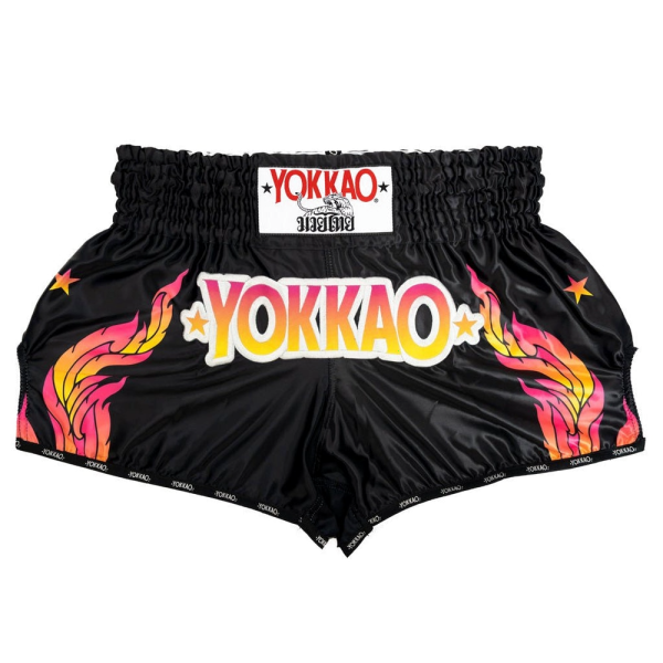 YOKKAO 焰火 S / M / L / XL / 2XL 黑色 泰拳褲 踢拳 運動短褲 泰拳褲,運動短褲,泰拳,踢拳,拳擊,曼谷,YOKKAO,fire,火焰