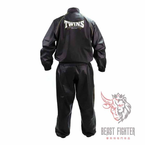 TWINS 高磅數減重衣 M / L / XL 金邊 VSS1 縮口設計 桑拿服 脫水服 減重衣,脫水,降重,桑拿服,拳擊,泰拳,比賽,黑色