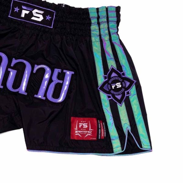 INFIGHT STYLE 紫色銀蓮 S / M / L / XL / 2XL 泰拳褲 泰拳褲,泰國,拳擊,黑色,MMA,踢拳