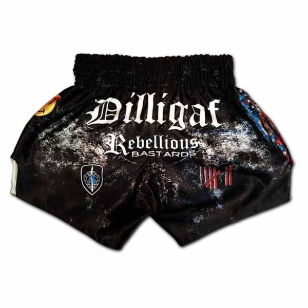 Muay Thai DILLIGAF 懲罰者 M / L/ XL泰拳褲 懲罰者,泰拳褲,運動褲,拳擊,踢拳,泰拳,DC,黑色