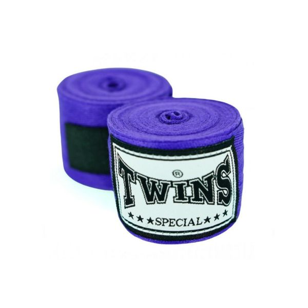 TWINS 手綁帶 紫色 4.5 米 彈性棉質 綁手 TWINS,手綁帶,棉質,彈性,泰拳,紫色,拳擊
