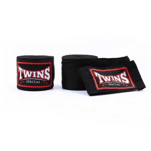TWINS 手綁帶 黑色 4.5 米 彈性棉質 綁手 TWINS,手綁帶,棉質,彈性,泰拳,黑色,拳擊
