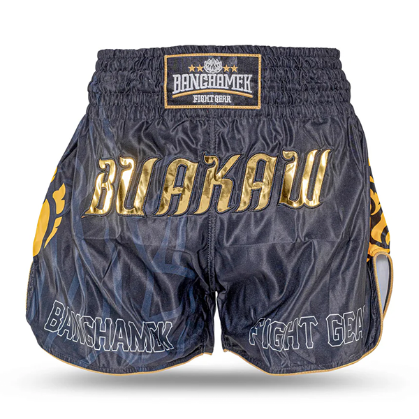 Buakaw 播求 謐靜蓮花 黑金 M 泰拳褲 泰拳褲,運動短褲,泰拳,踢拳,拳擊,MMA