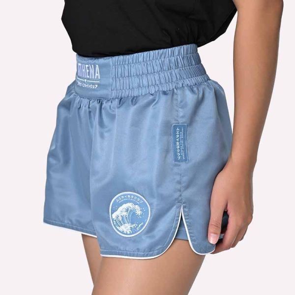 ATHENA 浪潮 Ryoko 灰藍款 S / M / L 泰拳褲 格鬥褲 運動短褲 運動短褲,泰拳褲,泰拳,ATHENA,藍色,拳擊