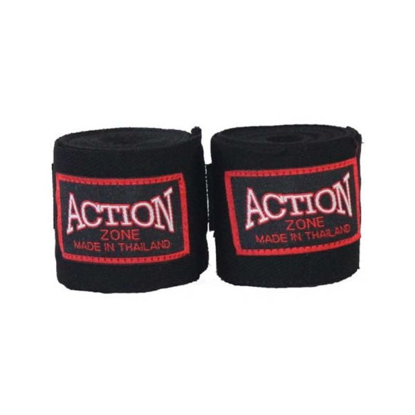 Action Zone 手綁帶 4.5米 黑色 無彈性 棉質 綁手 格鬥裝備,MMA,泰拳,手綁帶,纏手,黑色