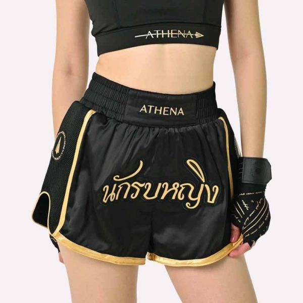 ATHENA 黑色 戰士款 L 泰拳褲 格鬥褲 運動短褲 運動短褲,泰拳褲,泰拳,ATHENA,黑色,拳擊